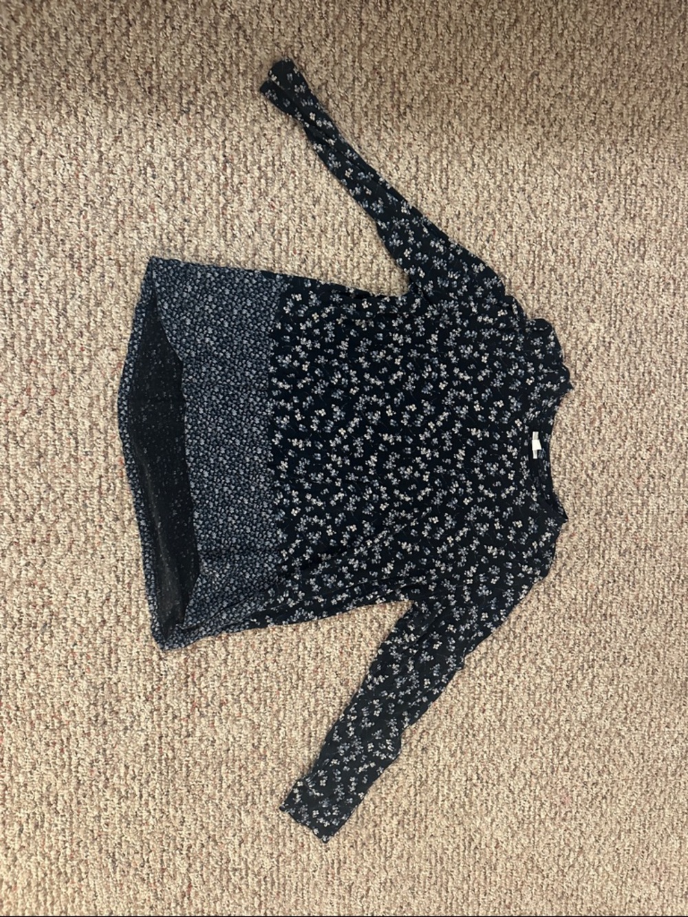 J. Jill Navy and White Floral Top